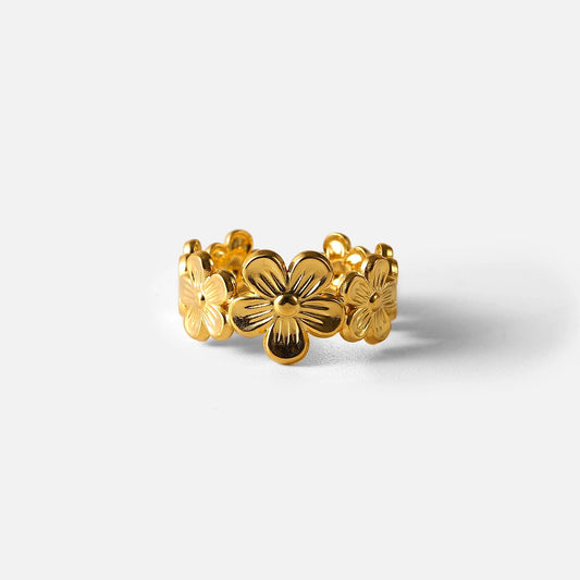 Gold Plated Flower Ring