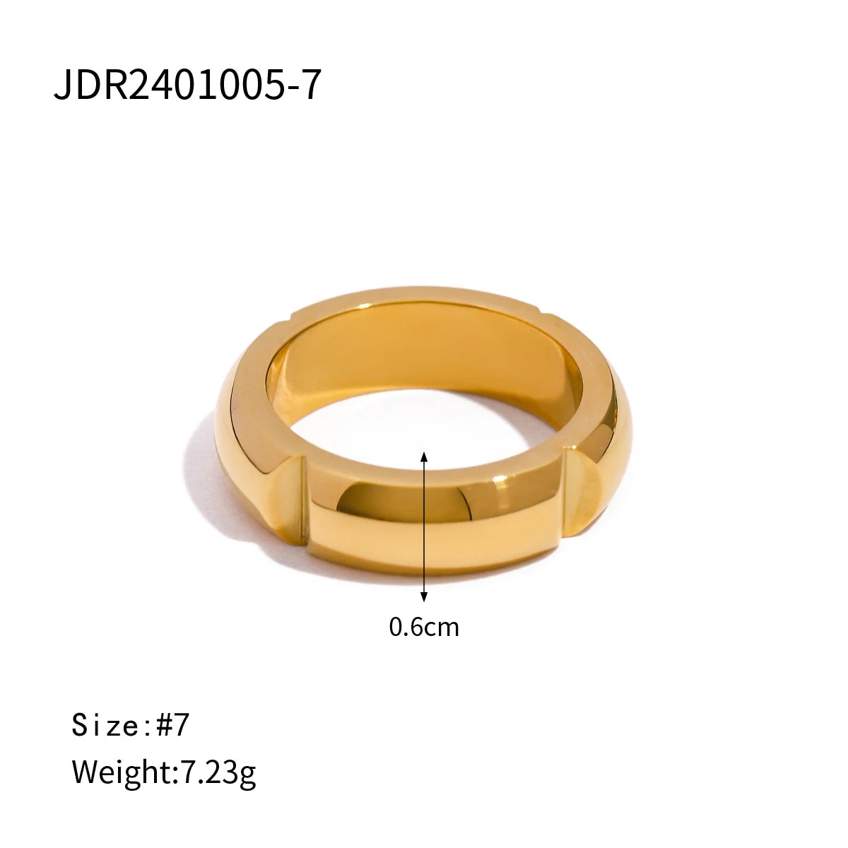 Minimalist Wide 18K Gold Color Ring