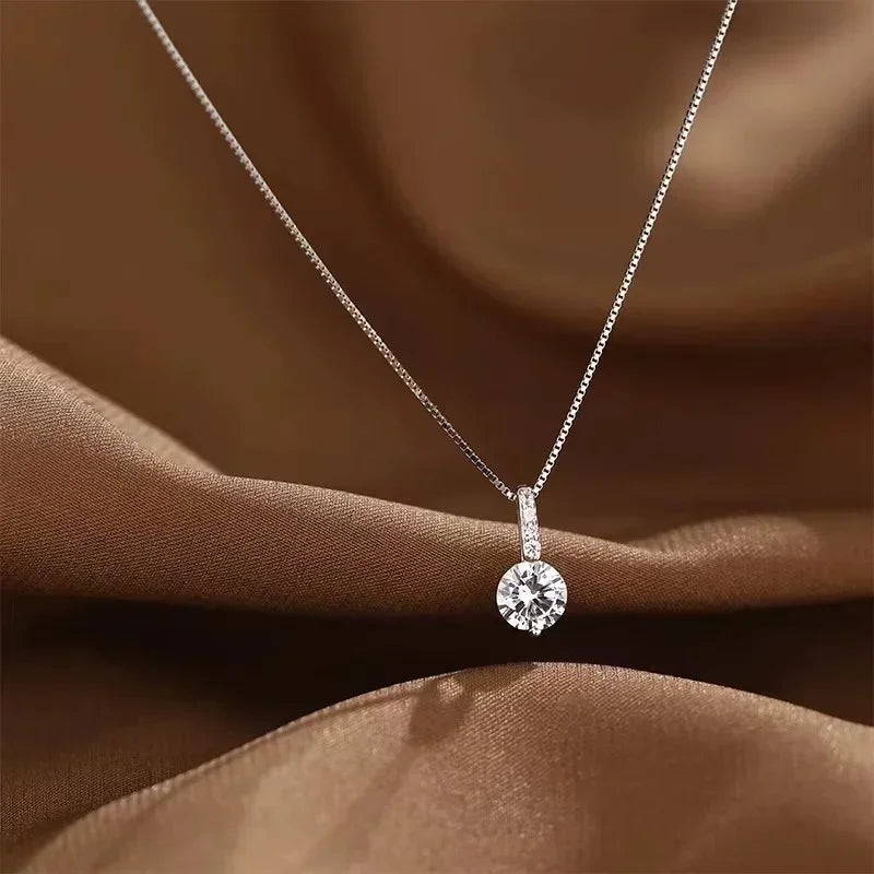 Sterling Silver Zircon Necklace