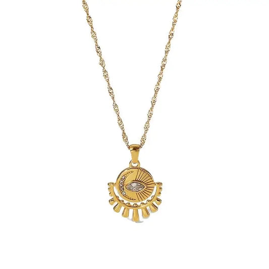 Gold Eye Pendant Necklace