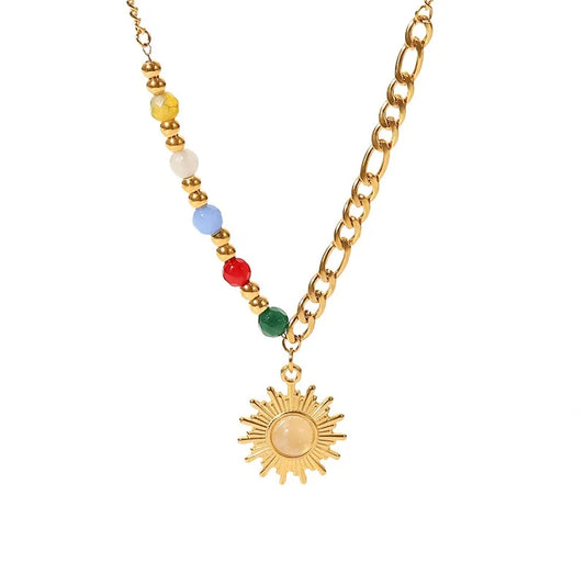 Golden Sun Stone Necklace