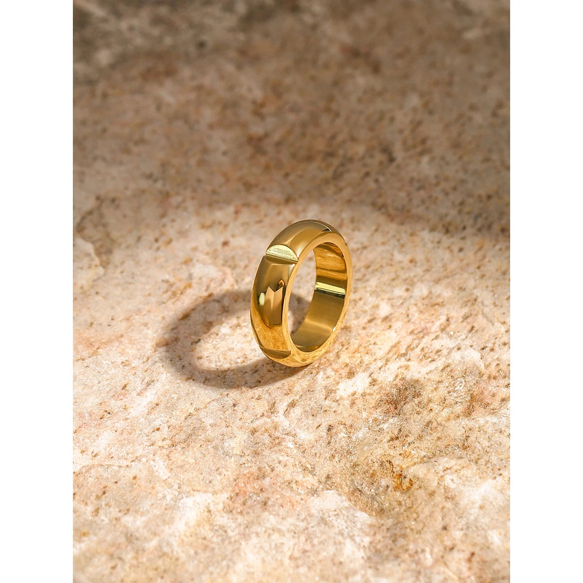 Minimalist Wide 18K Gold Color Ring