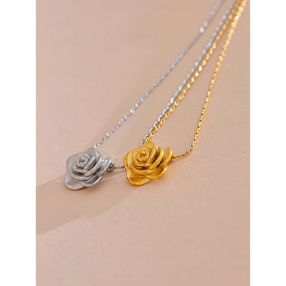 Stereoscopic Flower Pendant Necklace