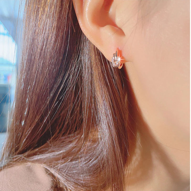 Crystal Zircon Hoop Earrings