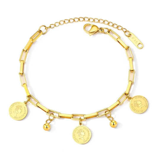 Gold-color Cross Pendant Bracelet