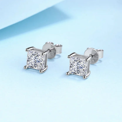 Square Crystal Stud Earrings